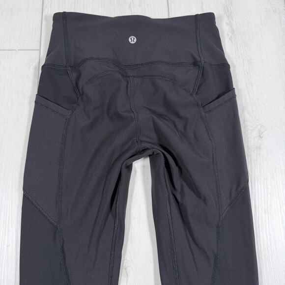 Lululemon All The Right Places Crop Women's Size 4 Pockets Black Running - Picture 5 of 11
